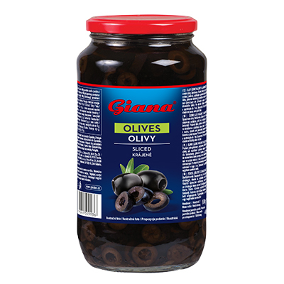 Černé olivy krájené 900g 